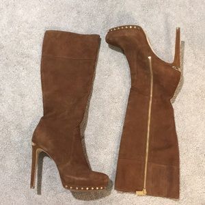 Michael Kors platform studded suede boots